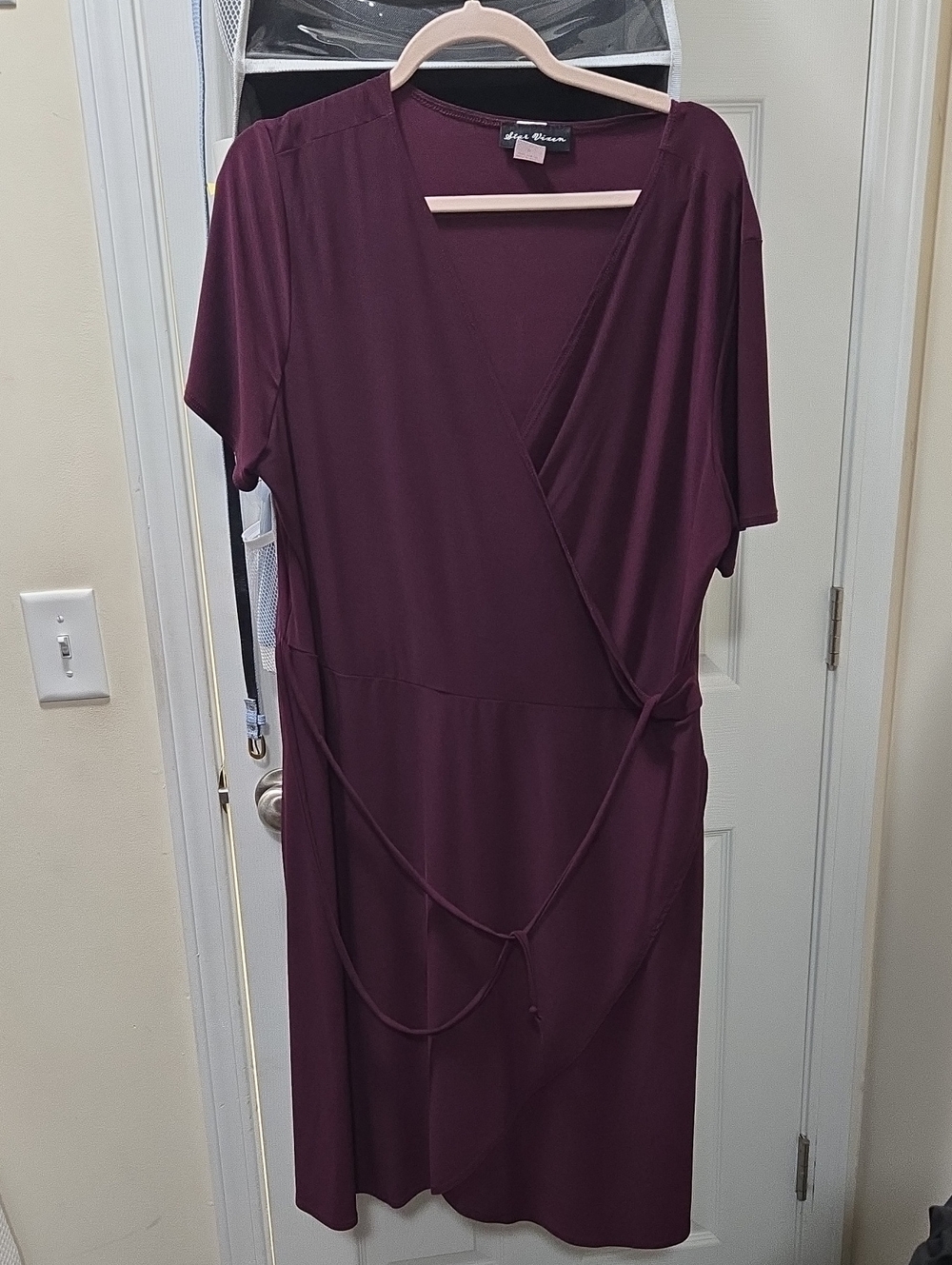 Star Vixen Deep Plum Wrap Midi Dress